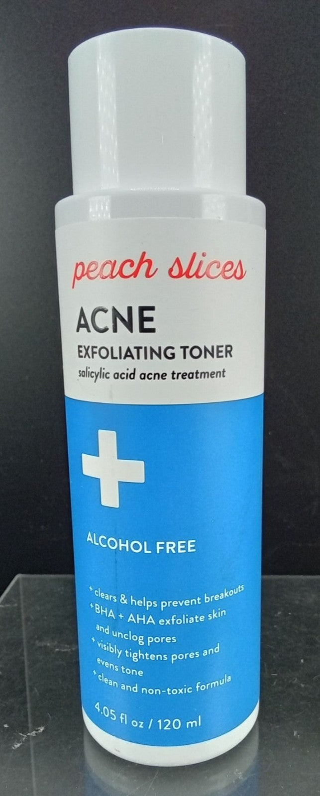Acne Exfoliating Toner with Salicylic Acid 2% - Alcohol-Free, BHA + AHA, Peach Slices 4.05 oz