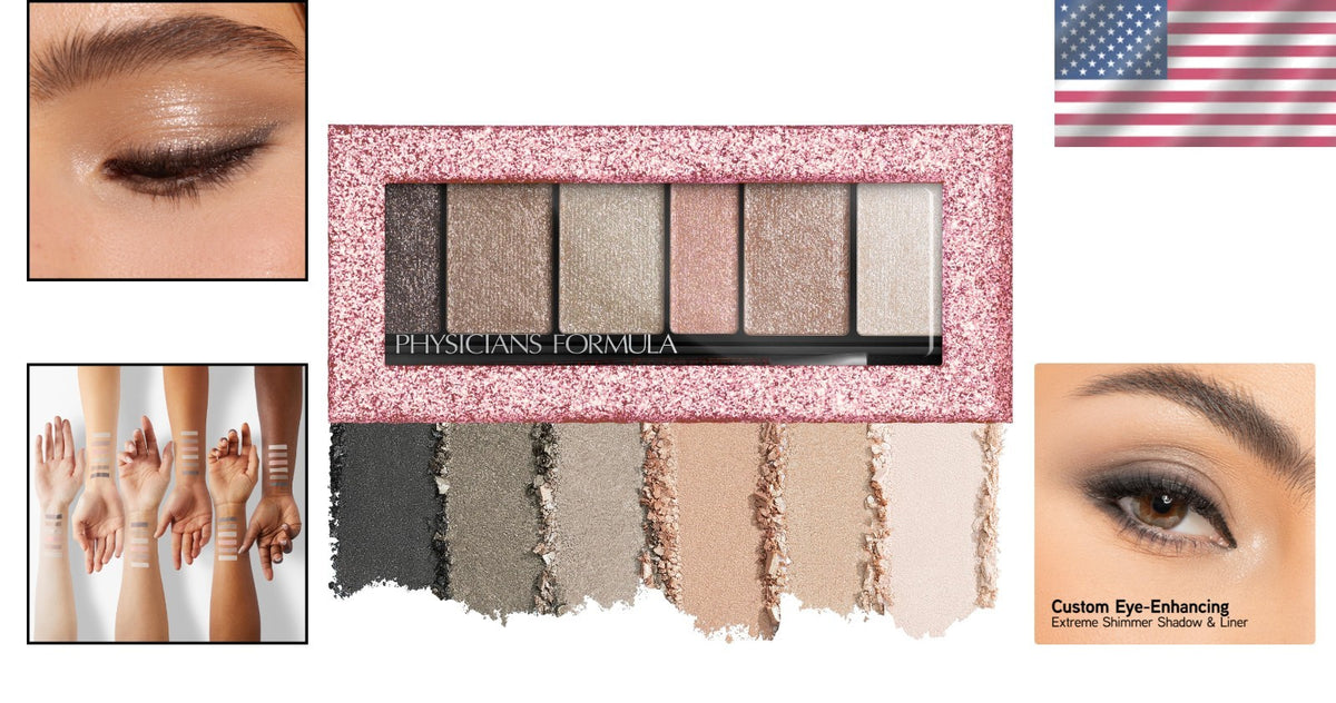 Hypoallergenic Eyeshadow Palette with Reflective Shimmer - 6 Colors Long Wear
