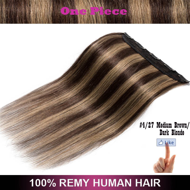 Full Head Clip-In Hair Extensions - Remy Human Hair, Seamless 3/4 Piece