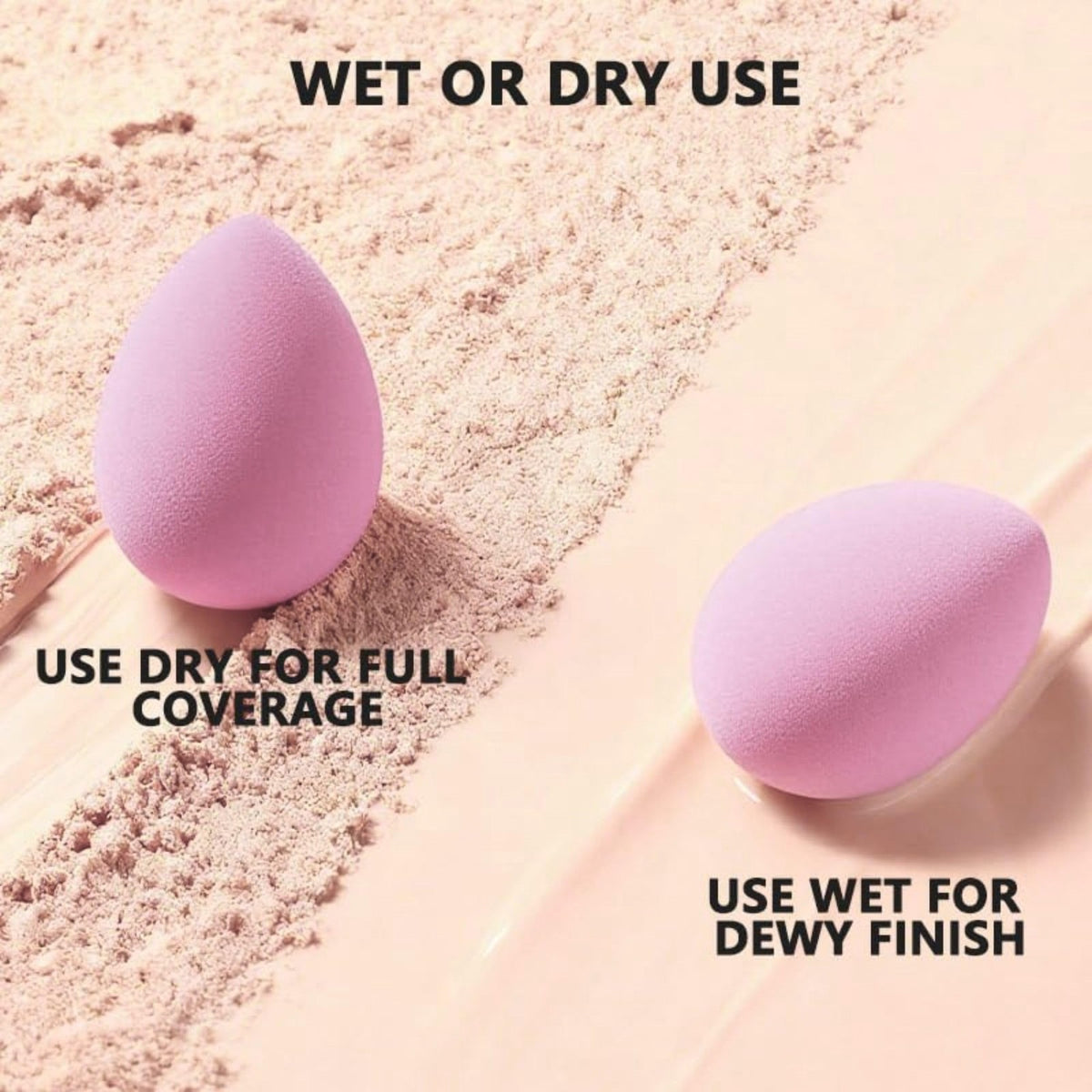 Makeup Sponge Set - Tear Drop & Flat Shapes, 6-Piece Assorted Colors
