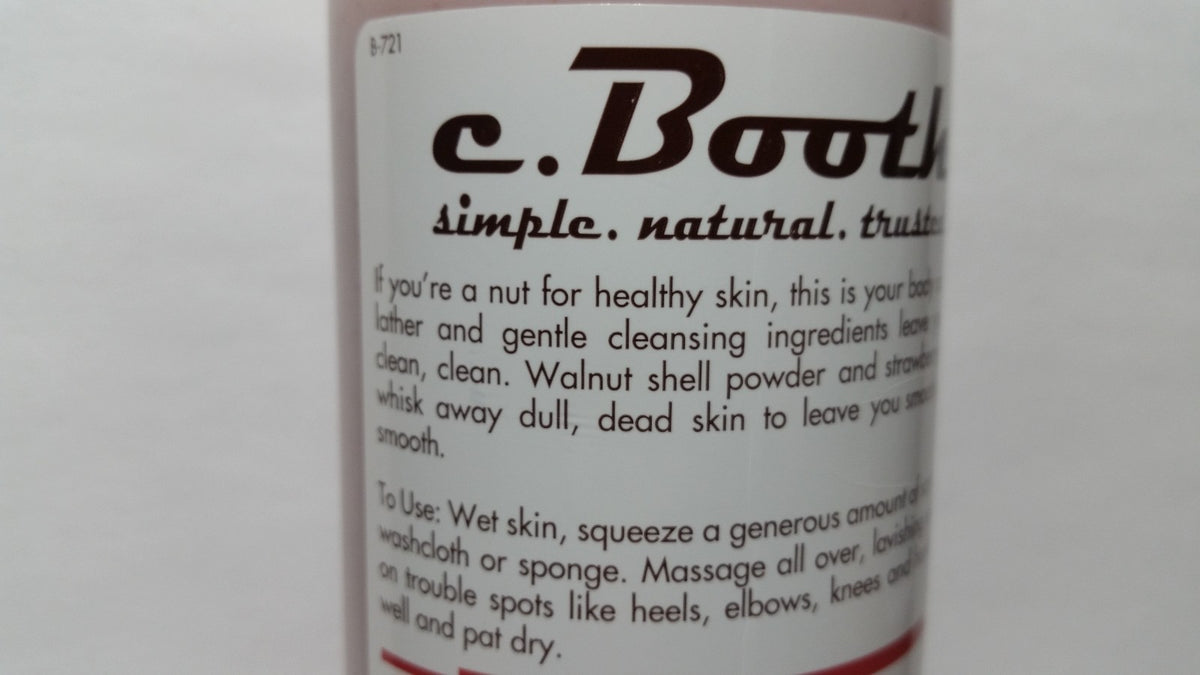 c. Booth Strawberry Fields Body Scrub & Cleanser 2 Pack 16oz Walnut