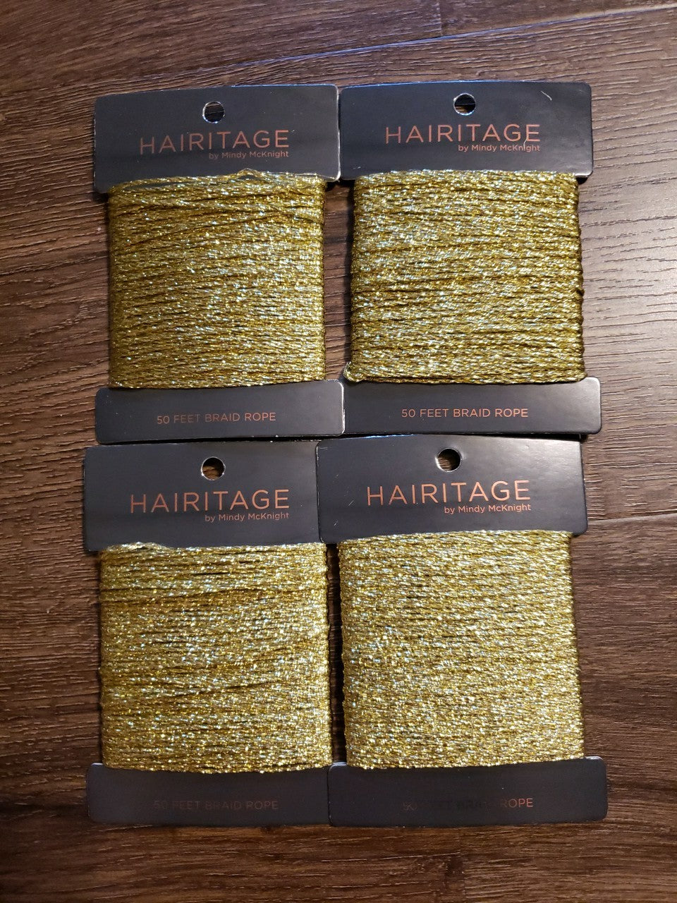 Hairitage Braiding Rope 4pk Hair-by Mindy McKnight 50' Each Metallic