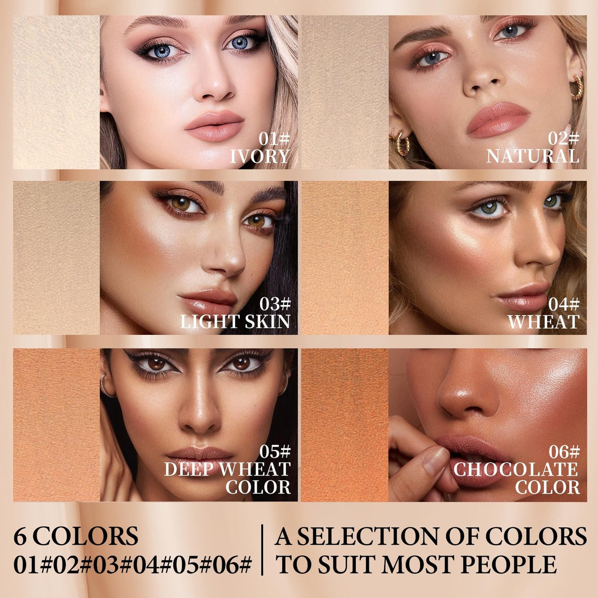 Long-Wear Face Foundation & Contour Stick - Lightweight, Hydrating, Full Coverage