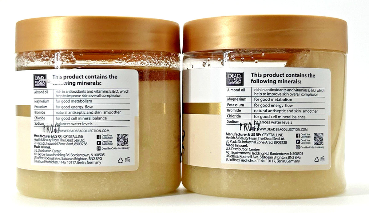 Dead Sea Collection Vanilla Almond Mineral Salt Scrub, 2-Pack (23.28