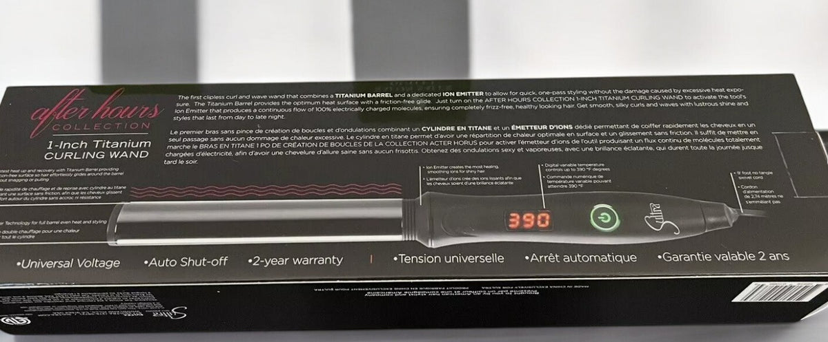 Titanium Clipless Curling Wand 1 Inch for Hair Styling - Sultra After Hours Collection