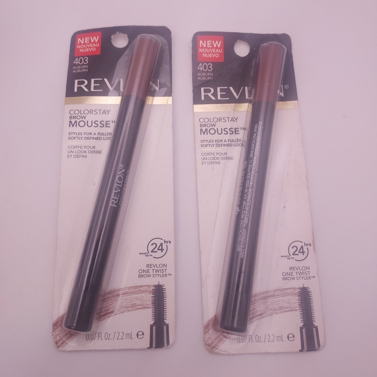 Revlon ColorStay Brow Mousse Fuller Softly Defined Look - Auburn, Pack of 2