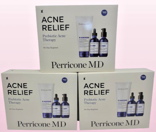Prebiotic Acne Relief Therapy Kit - 90-Day Regimen for Clear Skin - Pack of 3