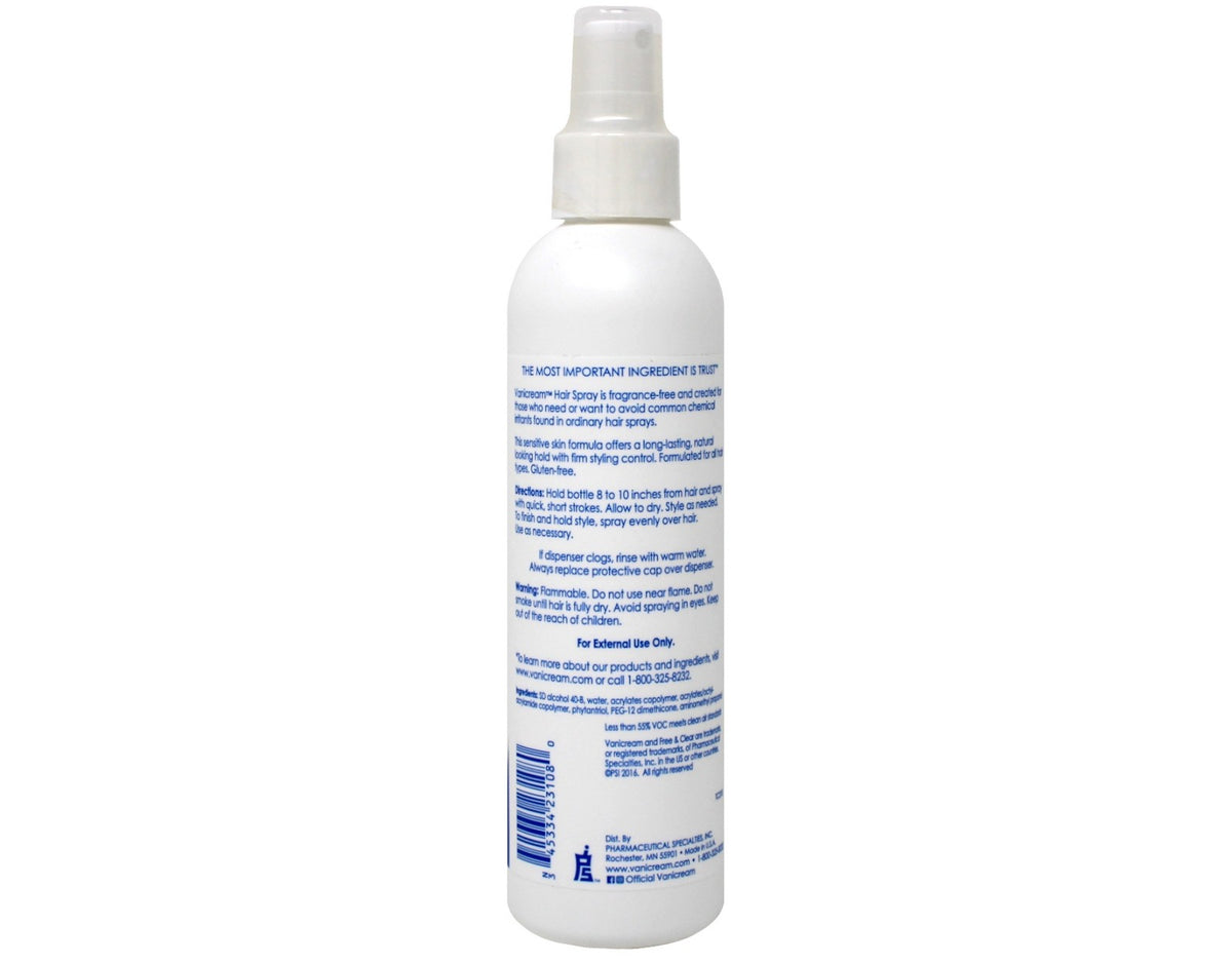 Sensitive Skin Hair Spray - Firm Hold, Fragrance-Free, 8 Fl Oz Pack of 6
