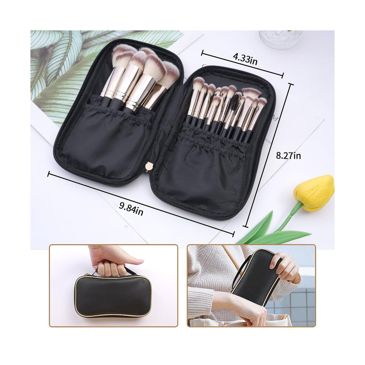 Professional Makeup Brush Set 22 Pcs Synthetic Brushes with Travel Case