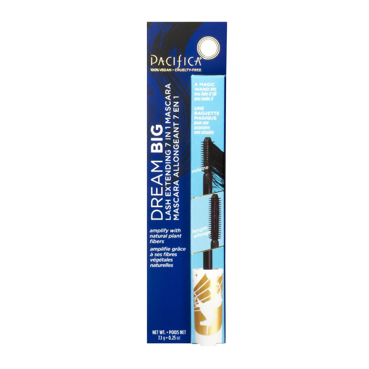 Vegan Lash Extending Mascara with Natural Plant Fibers - 7-in-1 Conditioning, Lengthening & Volumizing Black Magic