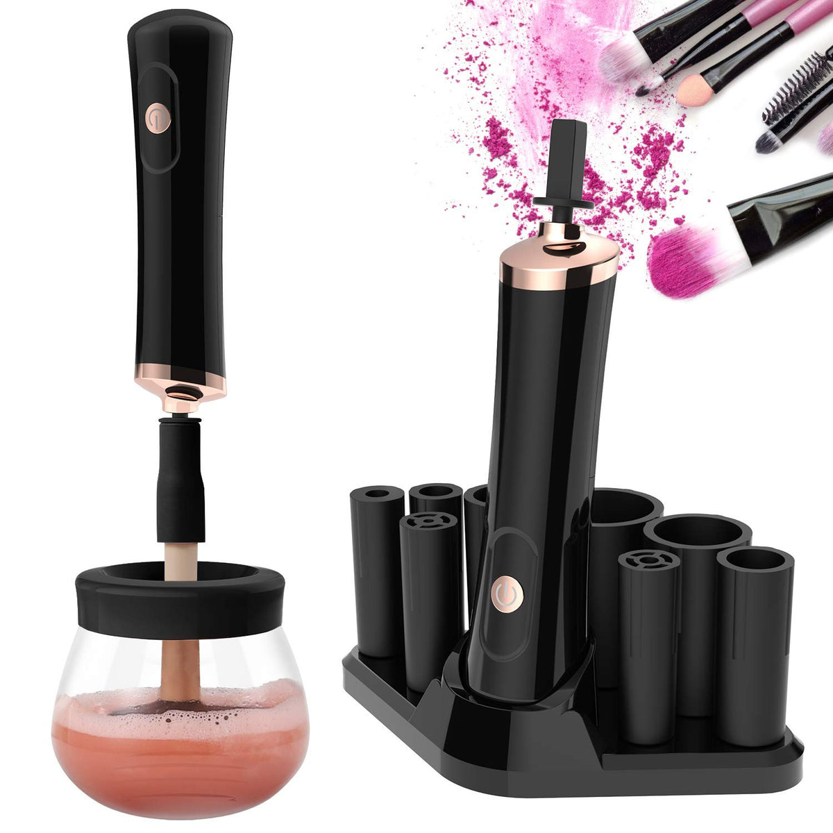 Electric Makeup Brush Cleaner and Dryer Machine - Fast Cleaning and Drying for Cosmetic Brushes