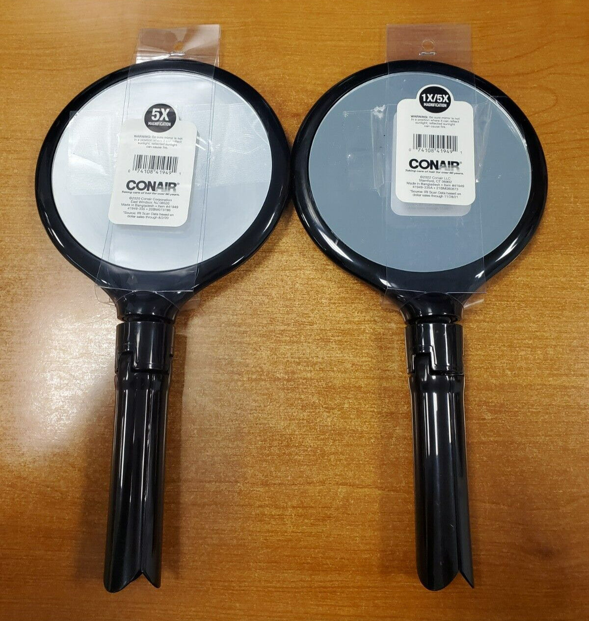 Conair Multi-Position & Tripod Mirror Set 1X & 5X Magnification - Black