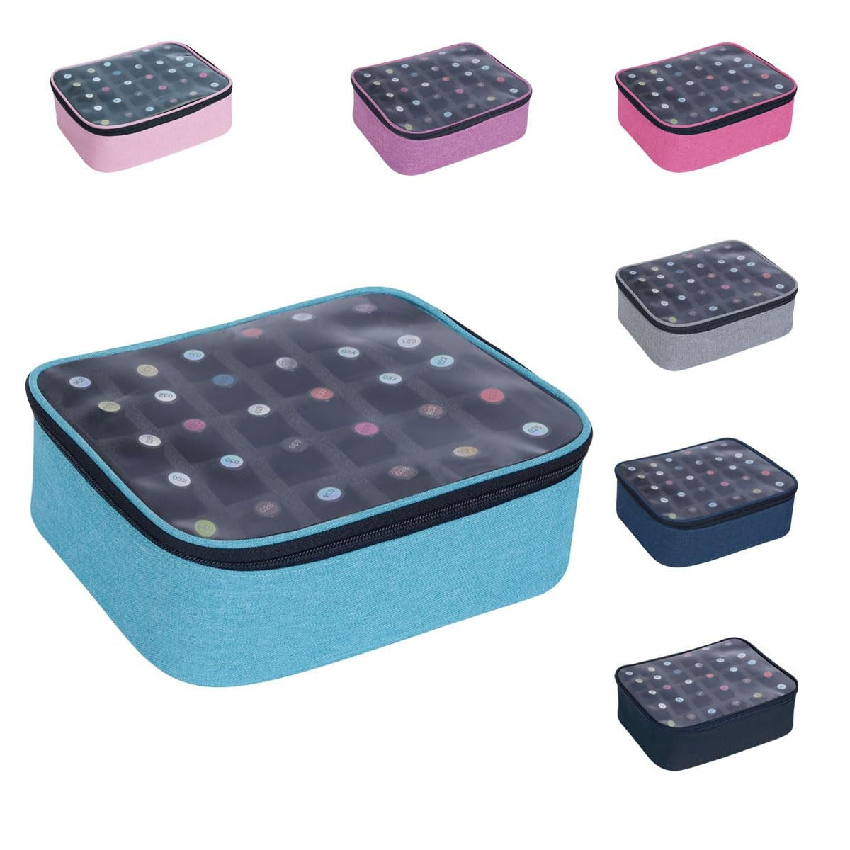Small Clear Nail Polish Organizer Holds 30 Bottles 15ml Travel Case Green