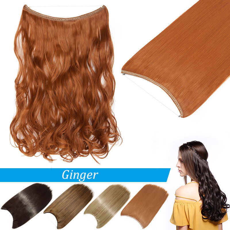 Invisible Wire Hair Extension Headband - Adjustable Wavy 20 Inches