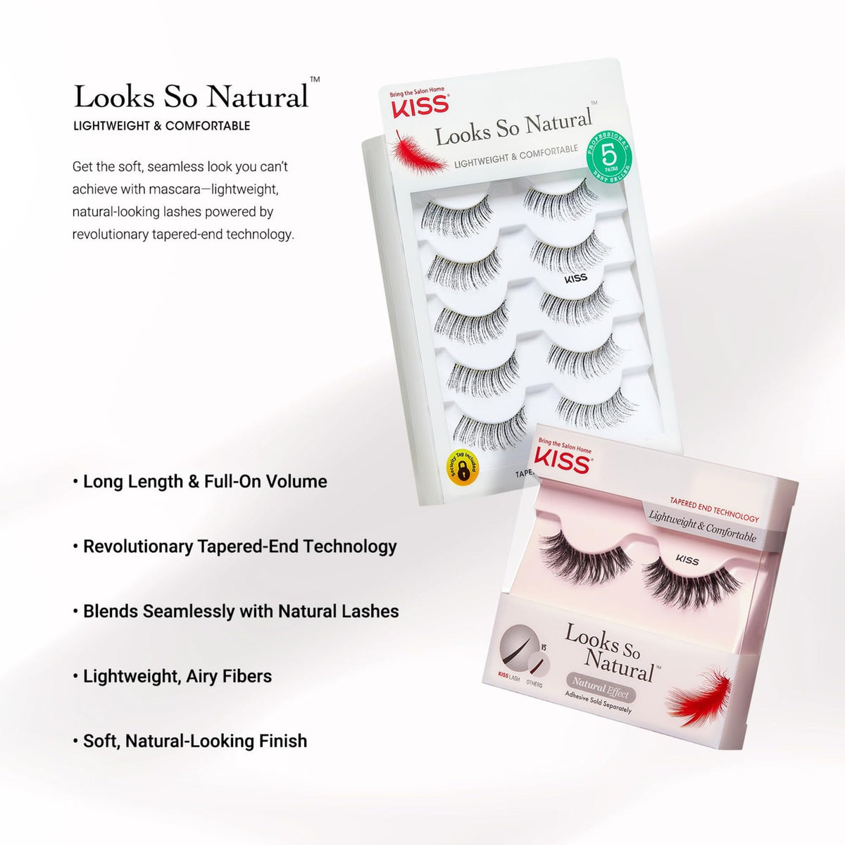 False Eyelashes 12mm Clusters - Reusable Wispy Lash Set, 5 Pairs