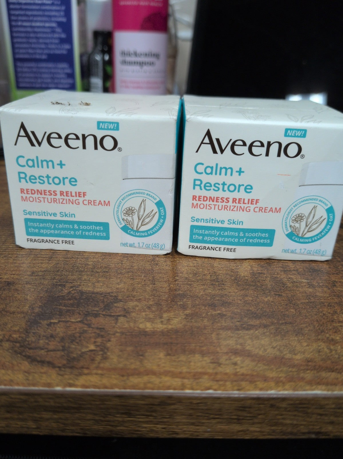 Aveeno Calm + Restore Redness Relief Moisturizing Cream 1.7 oz - 2 Pack