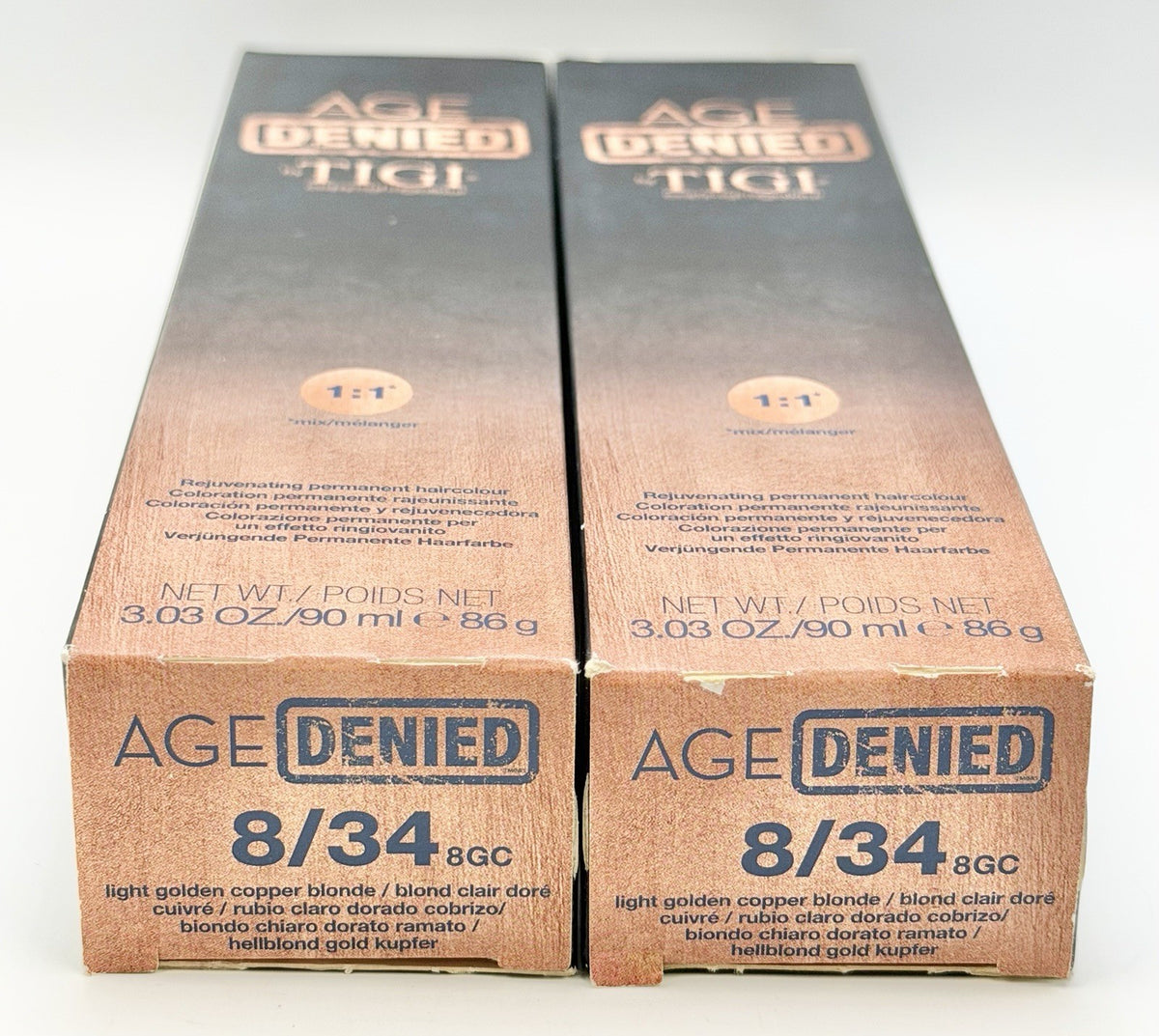Permanent Hair Color 8/34 Light Golden Copper Blonde 2 Pack