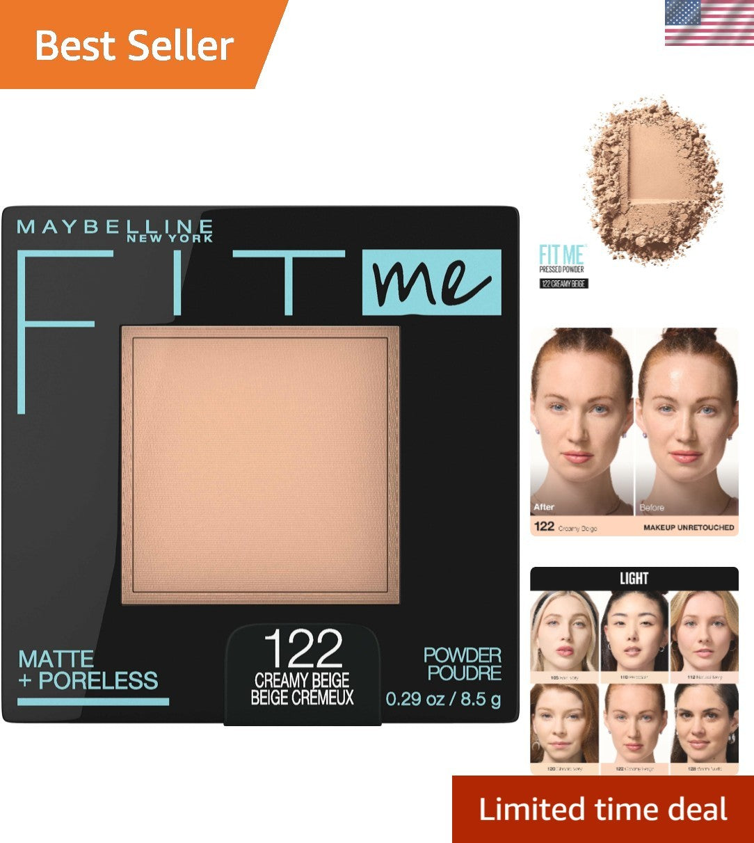 Mattifying Face Powder for Oily Skin, Buildable Coverage, Compact