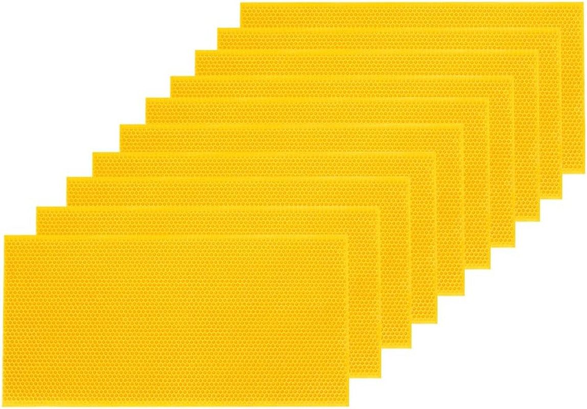 Beekeeping Deep Hive Foundation Sheets 10-Pack Wax-Coated Plastic Frames