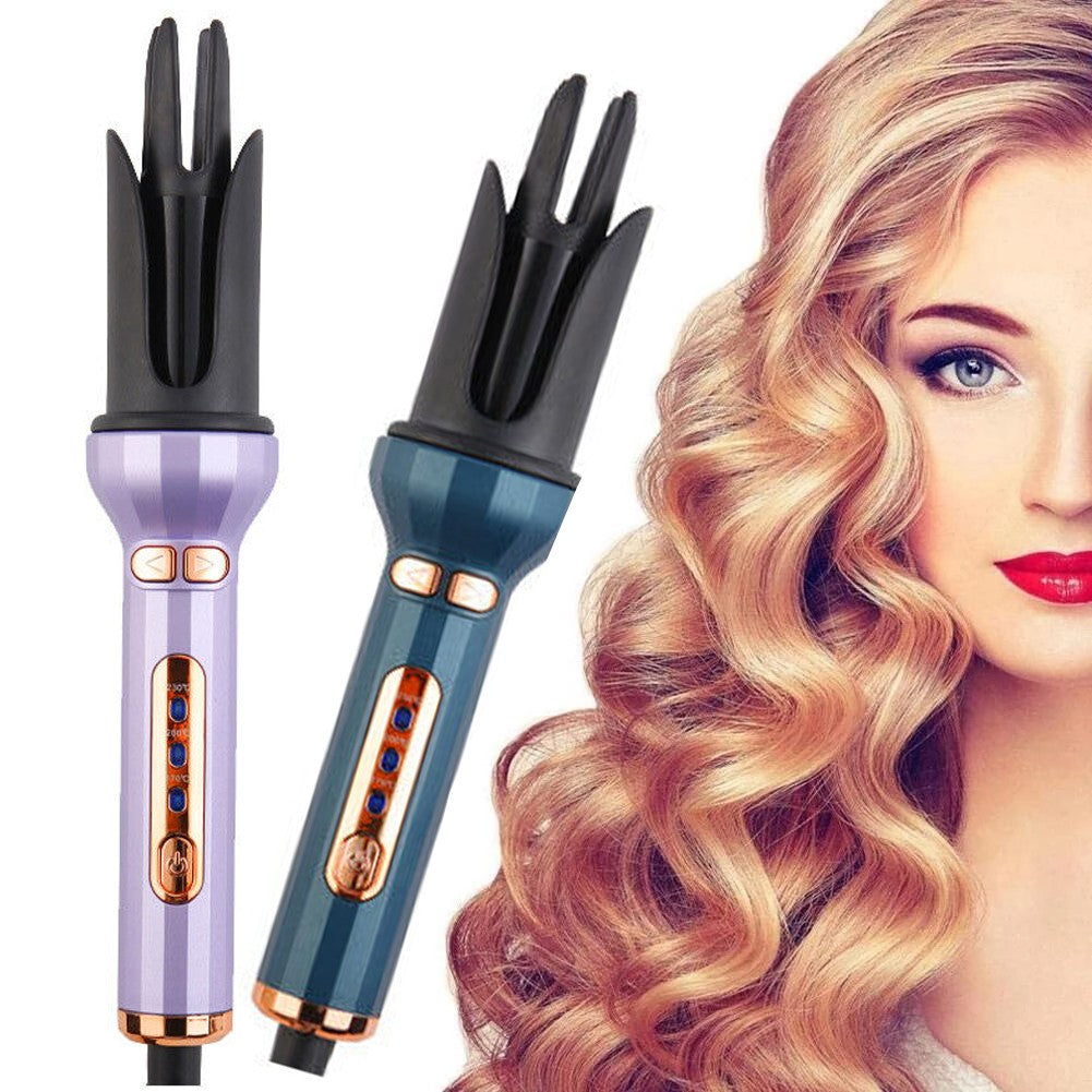 Electric Auto Rotating Hair Curler & Straightener Brush with LCD Display