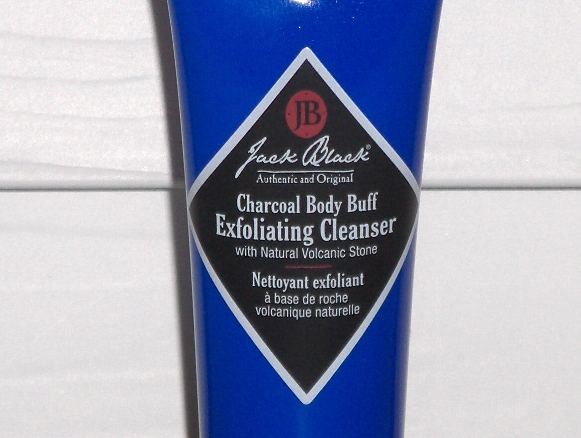 JACK BLACK Charcoal Body Buff Exfoliating Cleanser, Volcanic Stone, 1