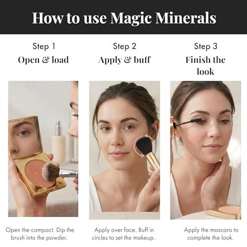 Mineral Powder Foundation Set for Mature Skin - 4 Pieces, Medium Shade