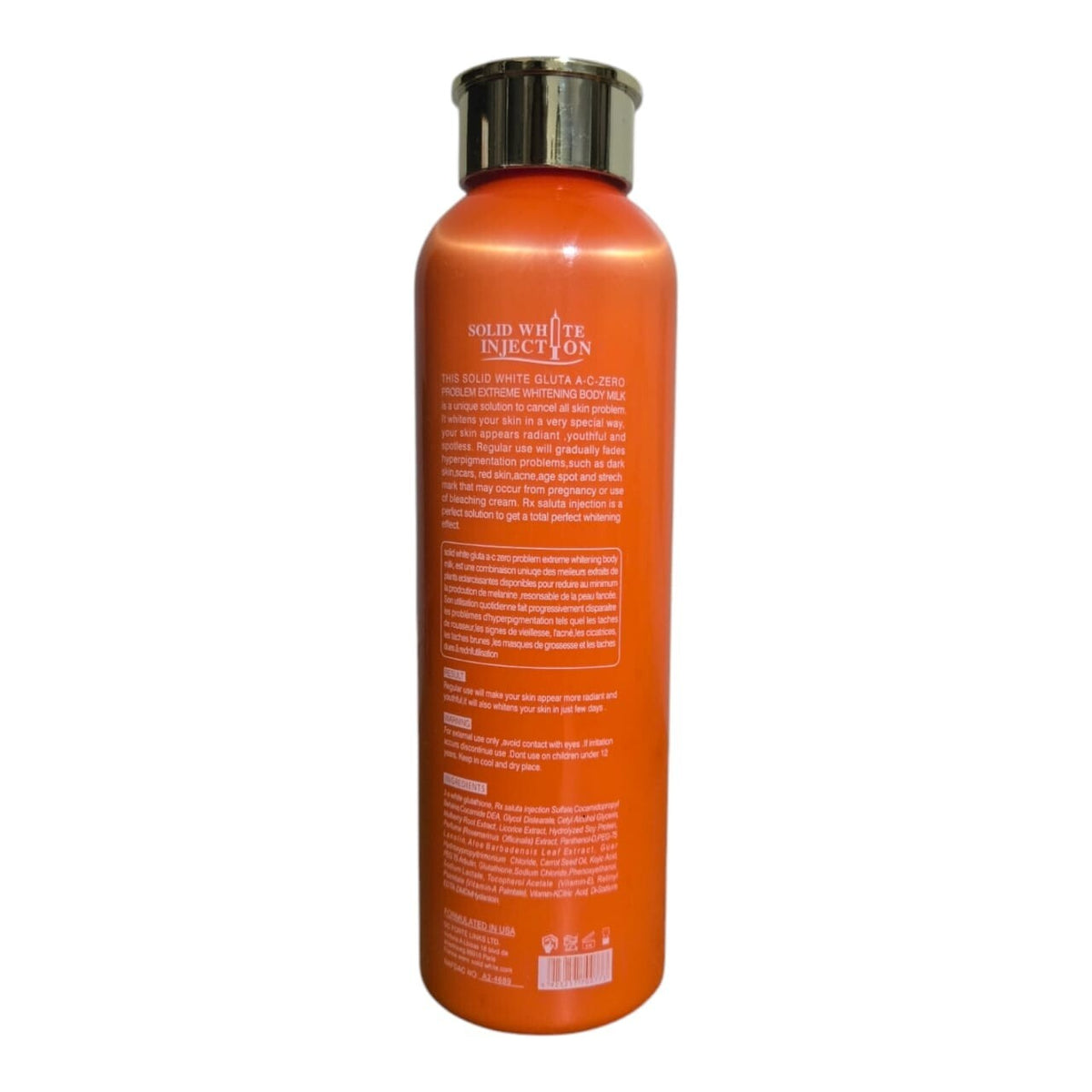 Solid White Gluta A-C Zero Problem Extreme Body Milk 400ml - Brightening & Hydrating