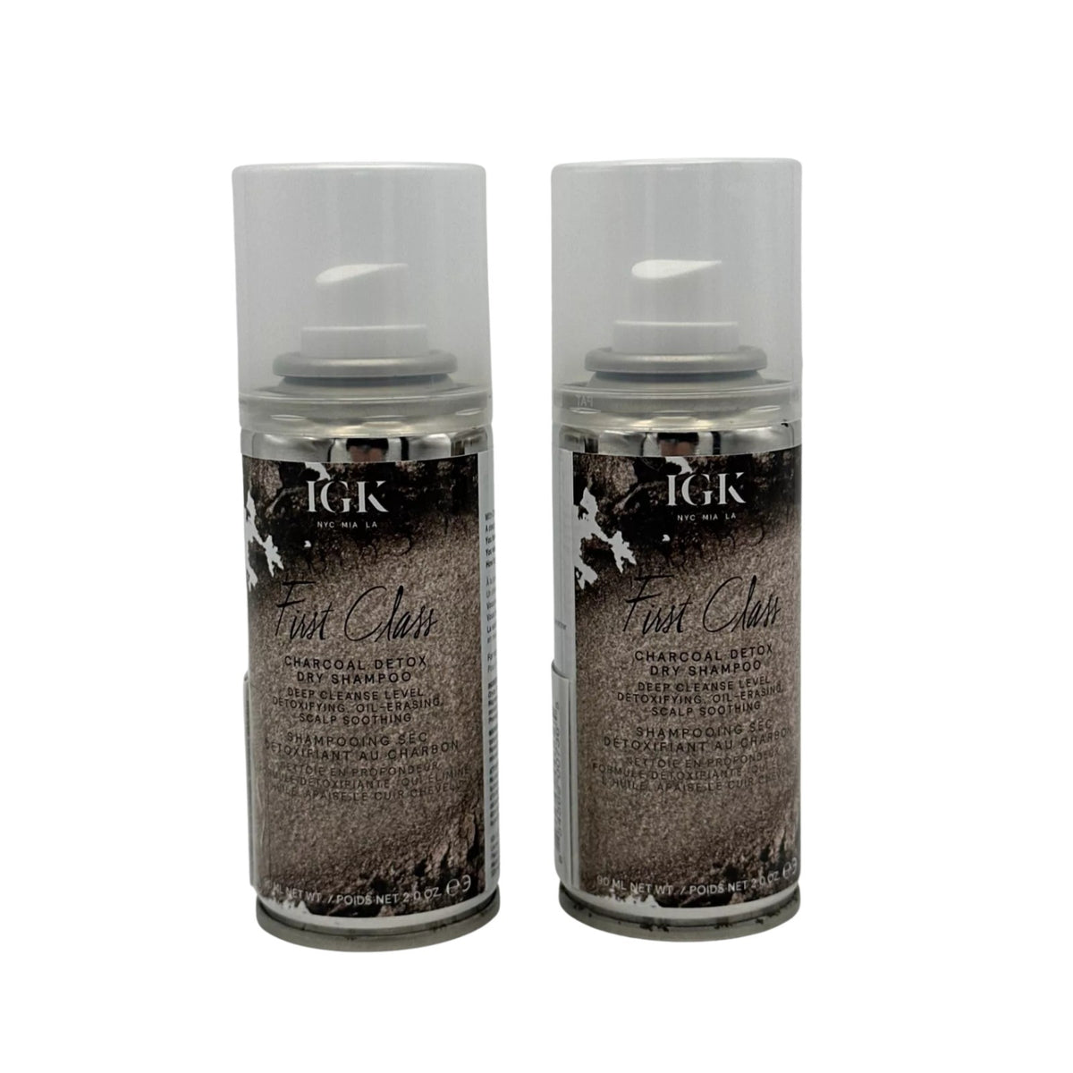 Vegan Charcoal Detox Dry Shampoo - Travel Size 2 oz Can Set of 2