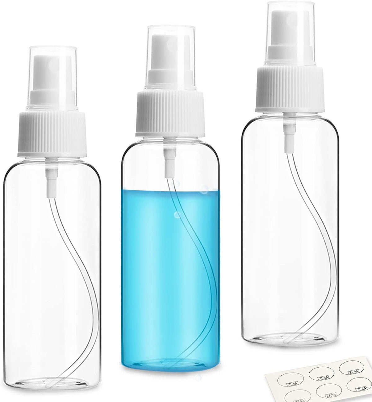 3 Pack Travel Spray Bottles 2.7oz / 80ml Empty Fine Mist Refillable