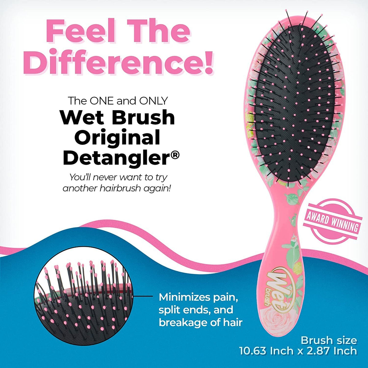 Detangler Hair Brush with IntelliFlex Bristles for Tangle-Free Hair Care - Bridal Design