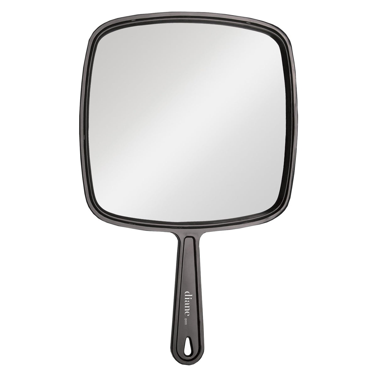 Professional Handheld Mirror with Handle - 12x9 Inches, Black