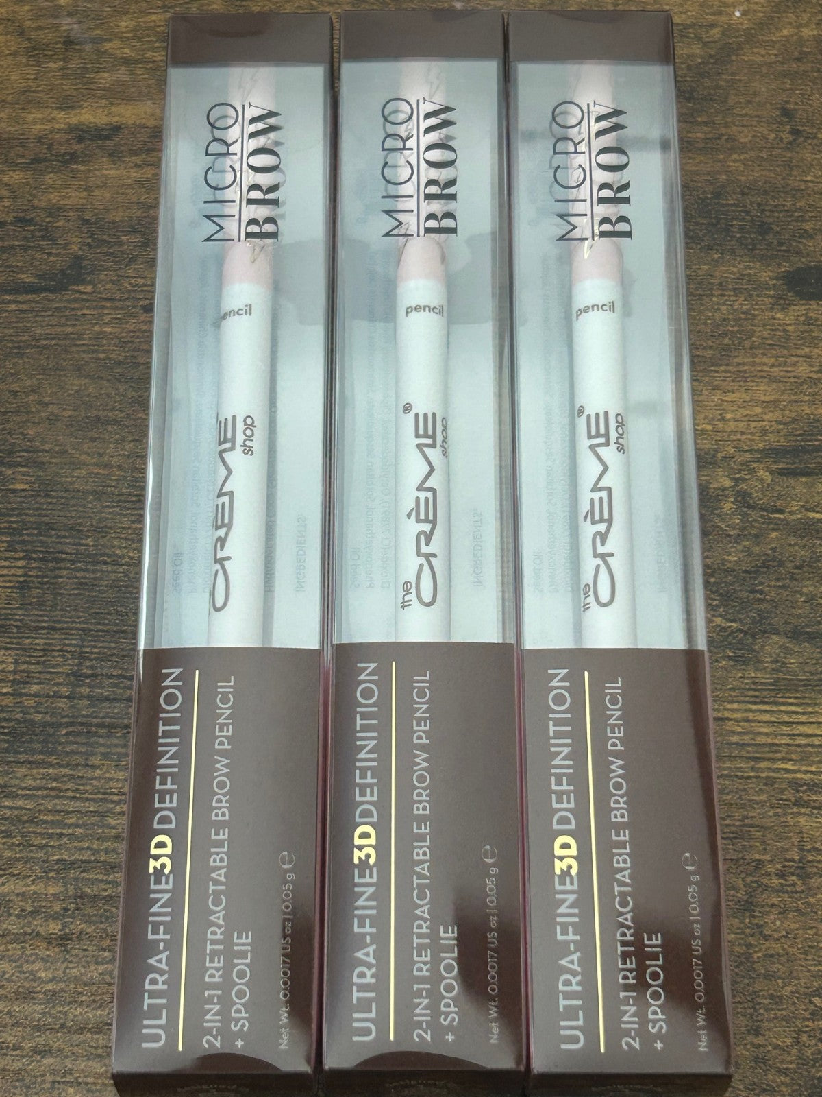 Macro Brow Pencil 2-in-1 Retractable Eyebrow Pencil with Spoolie - Chocolate 3 Pack