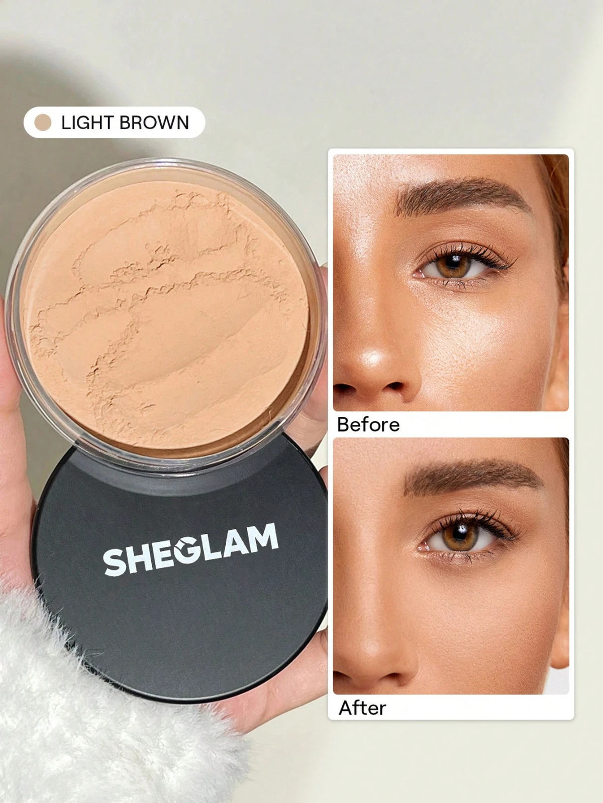 Light Brown Face Setting Powder with Natural Glow for Long-Lasting Makeup Finish