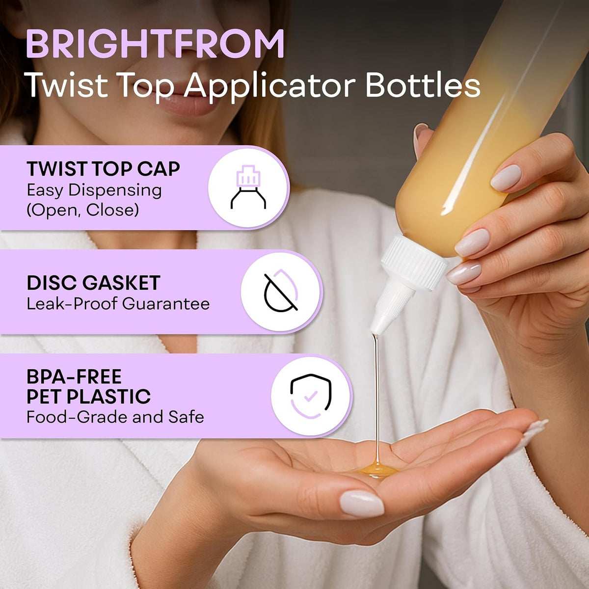 8 oz Twist Applicator Bottle - Clear, BPA Free Squeeze Bottle