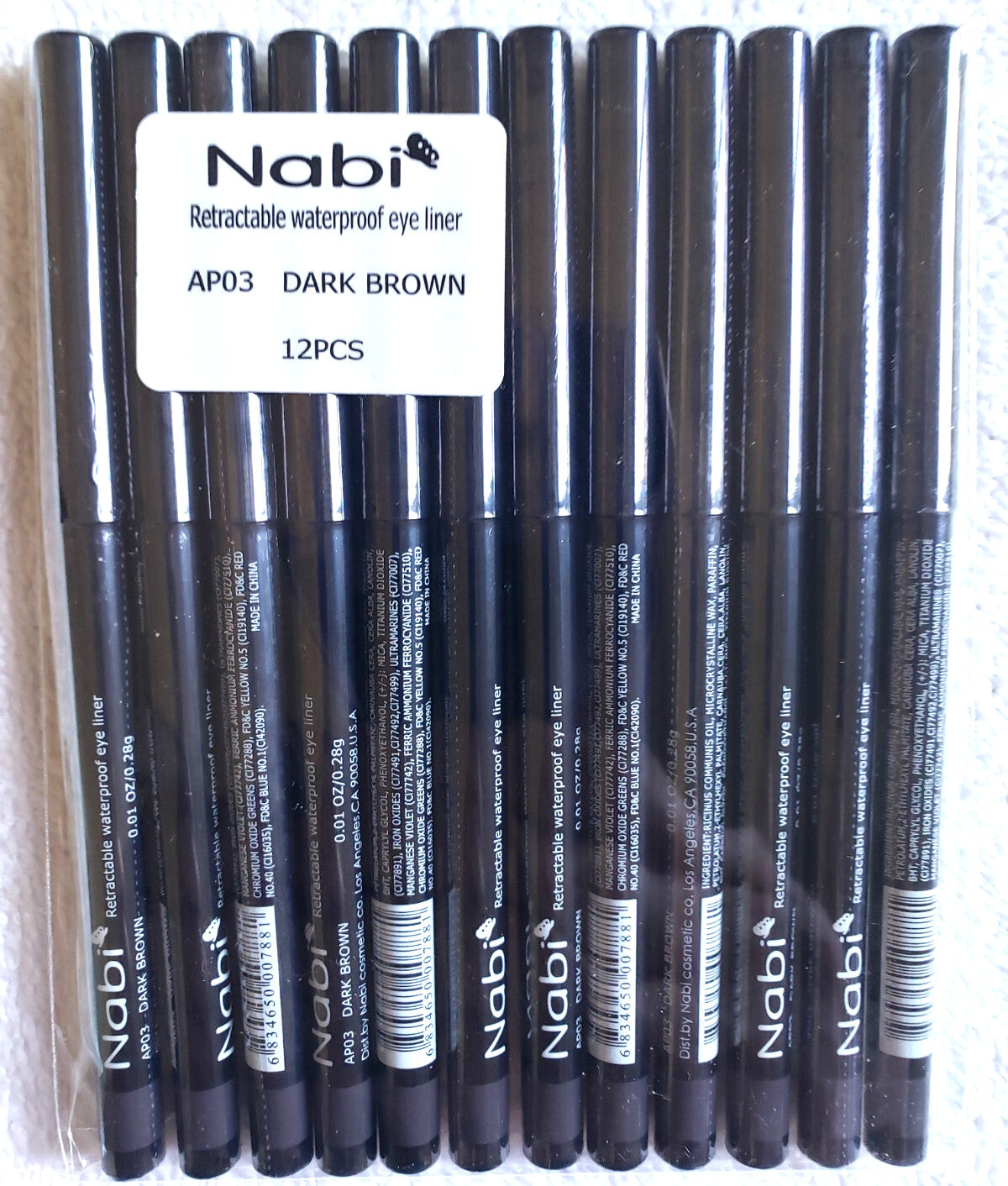 Retractable Waterproof Eyeliner Set - All Colors, 12pcs Lot, Safe & Smudge-Proof