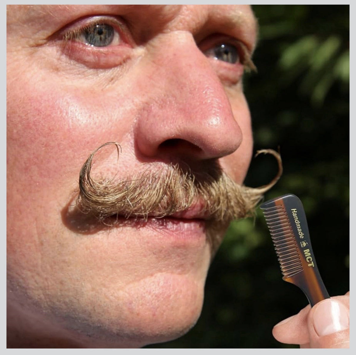Men's Travel Mini Tortoise Shell Mustache Beard Eyebrow Comb Set - 3 Pack