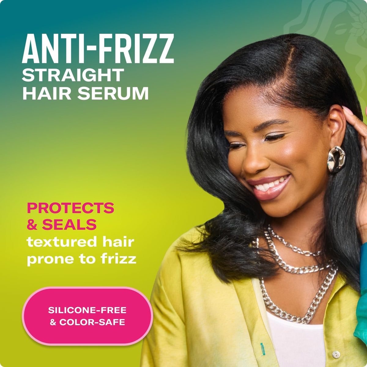 Anti-Frizz Hair Serum with Avocado & Tamanu Oil - Stay Straight, 6 Fl Oz