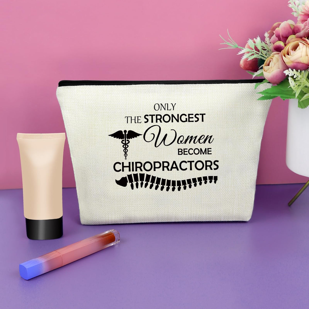 Funny Chiropractor Gift Cosmetic Bag - Medical Professional Travel Organizer