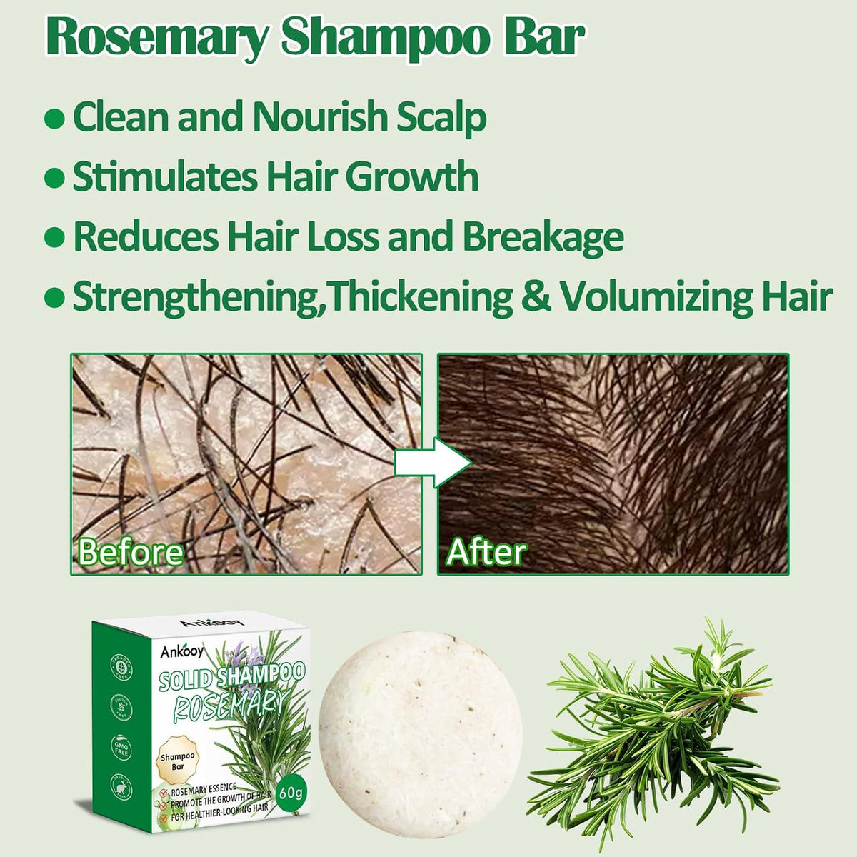 Rosemary Oil Shampoo and Conditioner Bars - 4 Pack