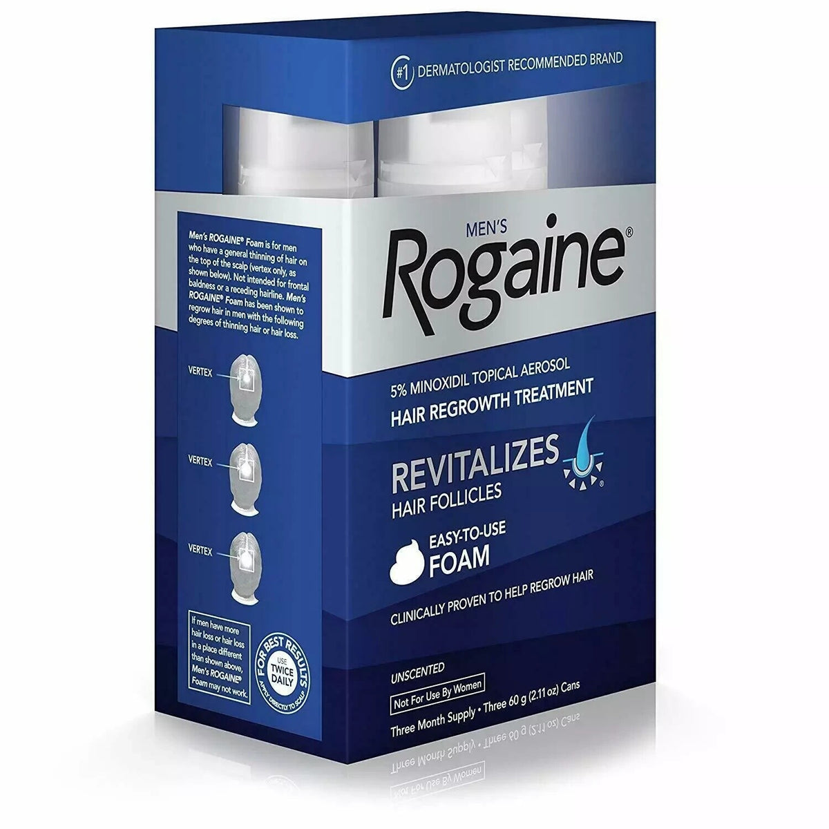 5% Minoxidil Hair Regrowth Foam for Men - 3 Month Supply