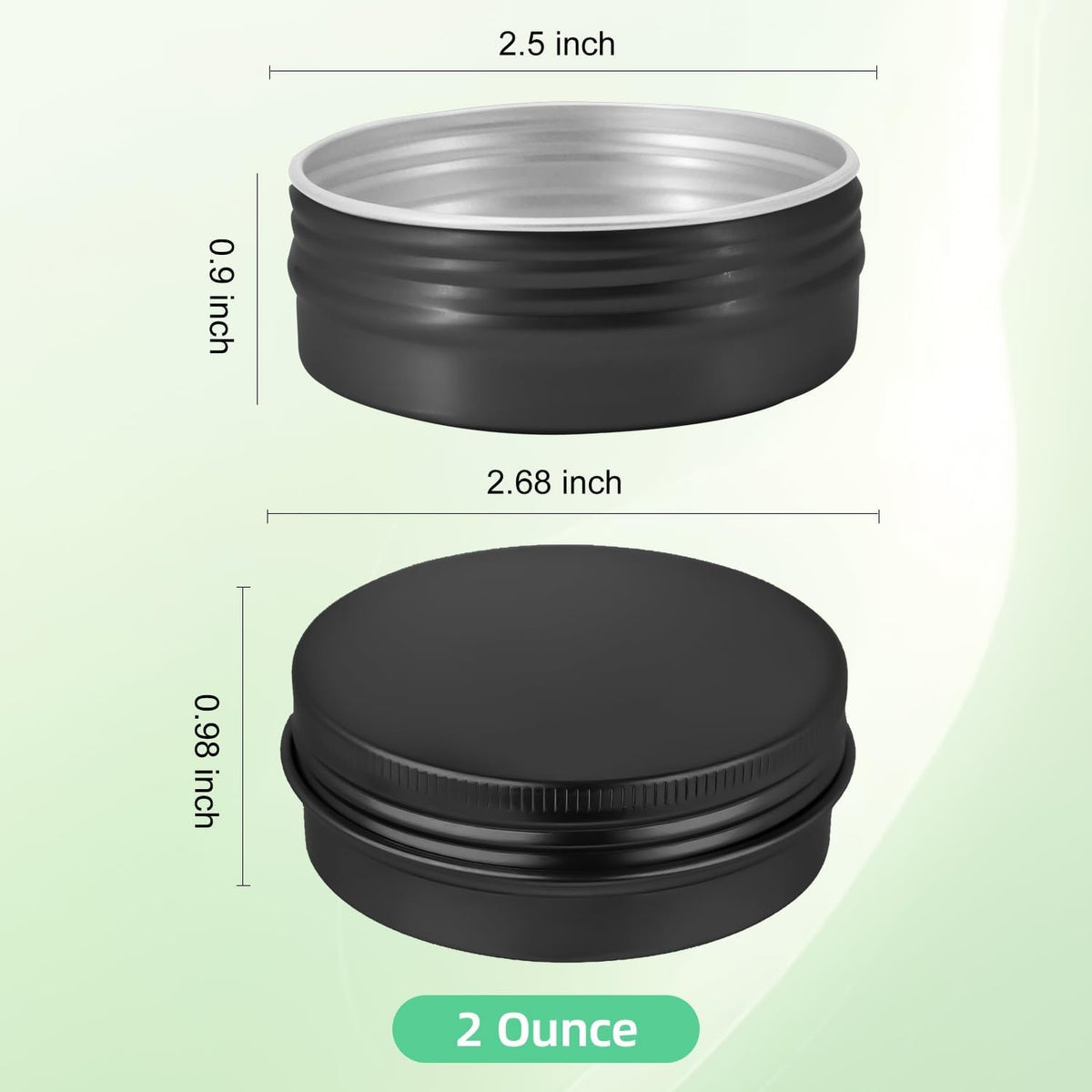 Reusable 2oz Aluminum Salve Tins with Lids - 60 Pack for Cosmetics & Storage