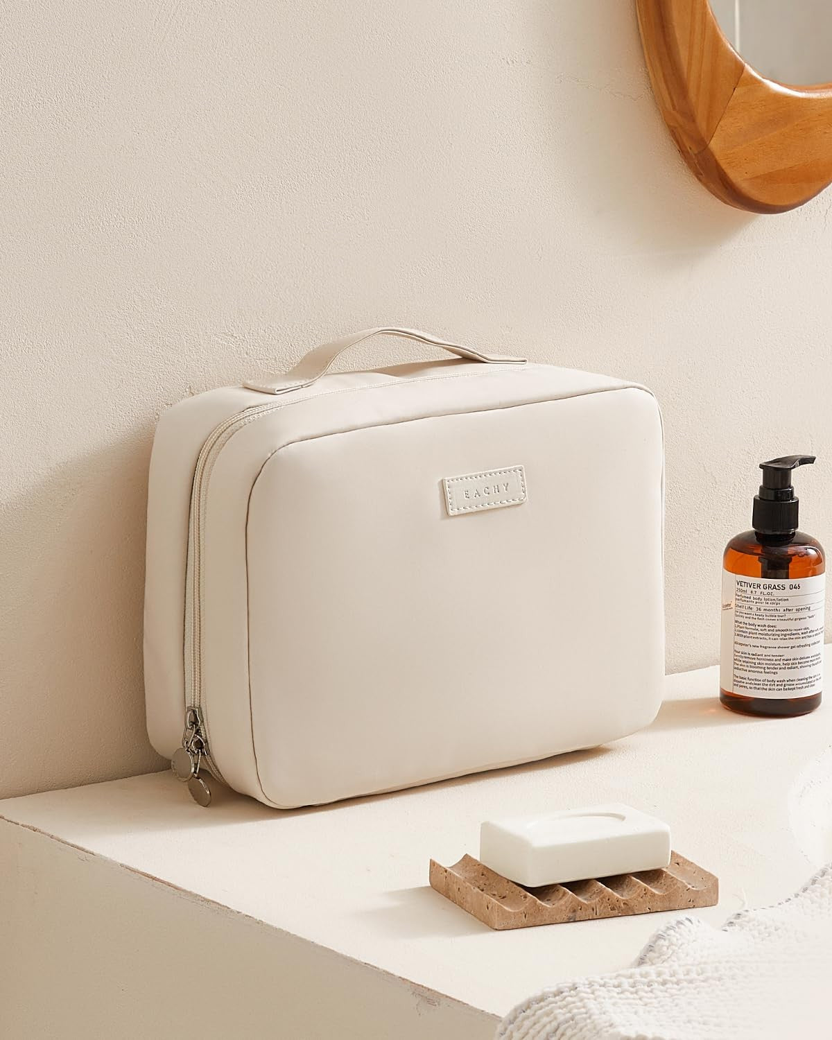 Travel Toiletry Bag with Hanging Hook Waterproof Makeup Organizer - Large Capacity