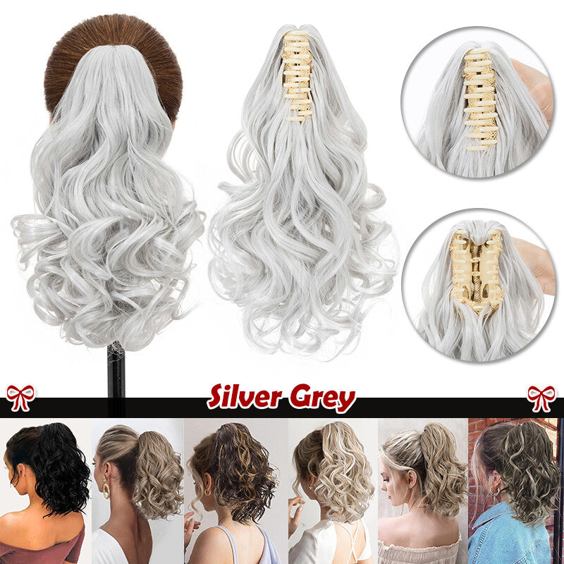 Ponytail Extensions Claw Clip-In Hairpieces for Curly & Straight Styles