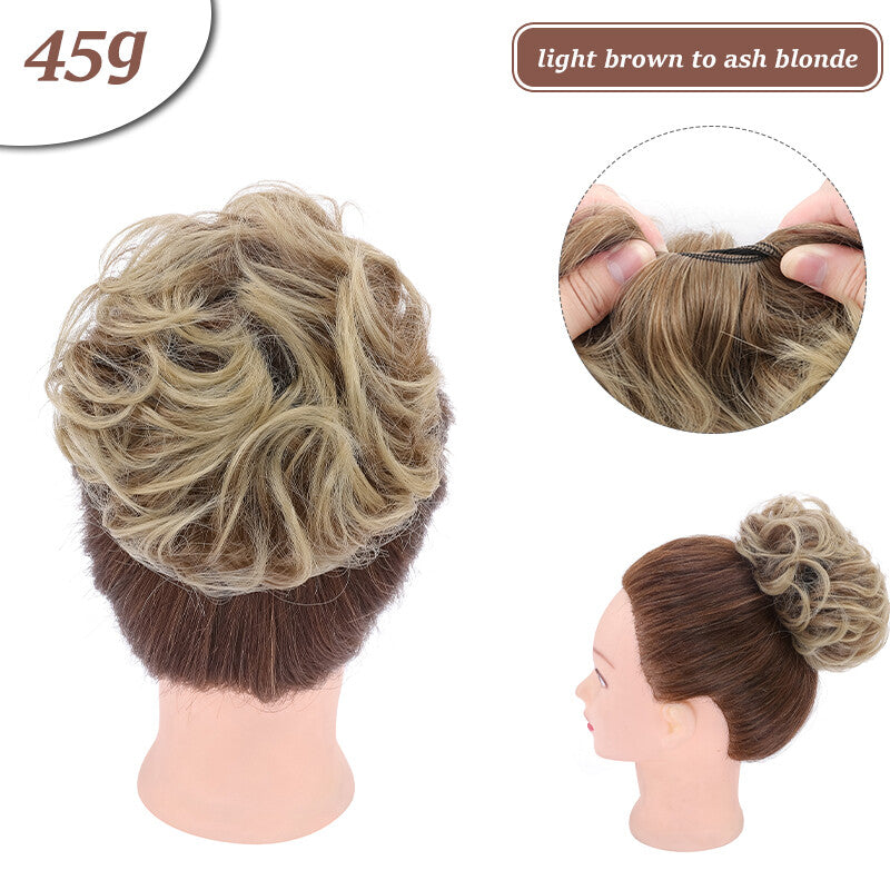 Thick Curly Messy Bun Hair Piece - Synthetic Hair Extensions for Updo & Volume