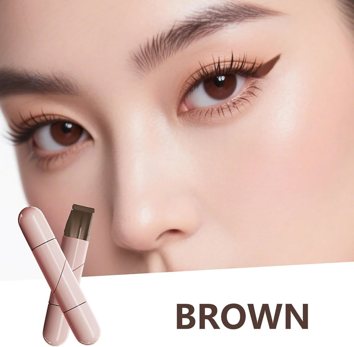 Foldable Eyeliner Stamp Kit for Winged Eye Makeup - Waterproof, Smudge-Proof, Dual-Ended Design