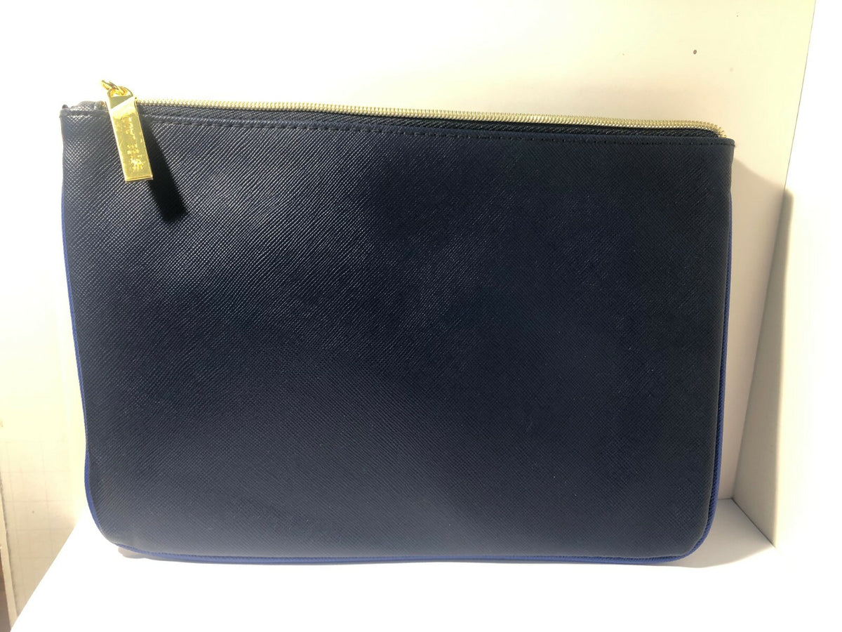 Large Travel Makeup Case - Navy Blue Cosmetic Bag & Clutch