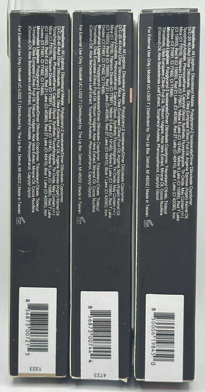 3-Piece Lip Gloss Set - Moisturizing Lip Gloss with Argan Oil - 0.30 Fl Oz Each - The Lip Bar