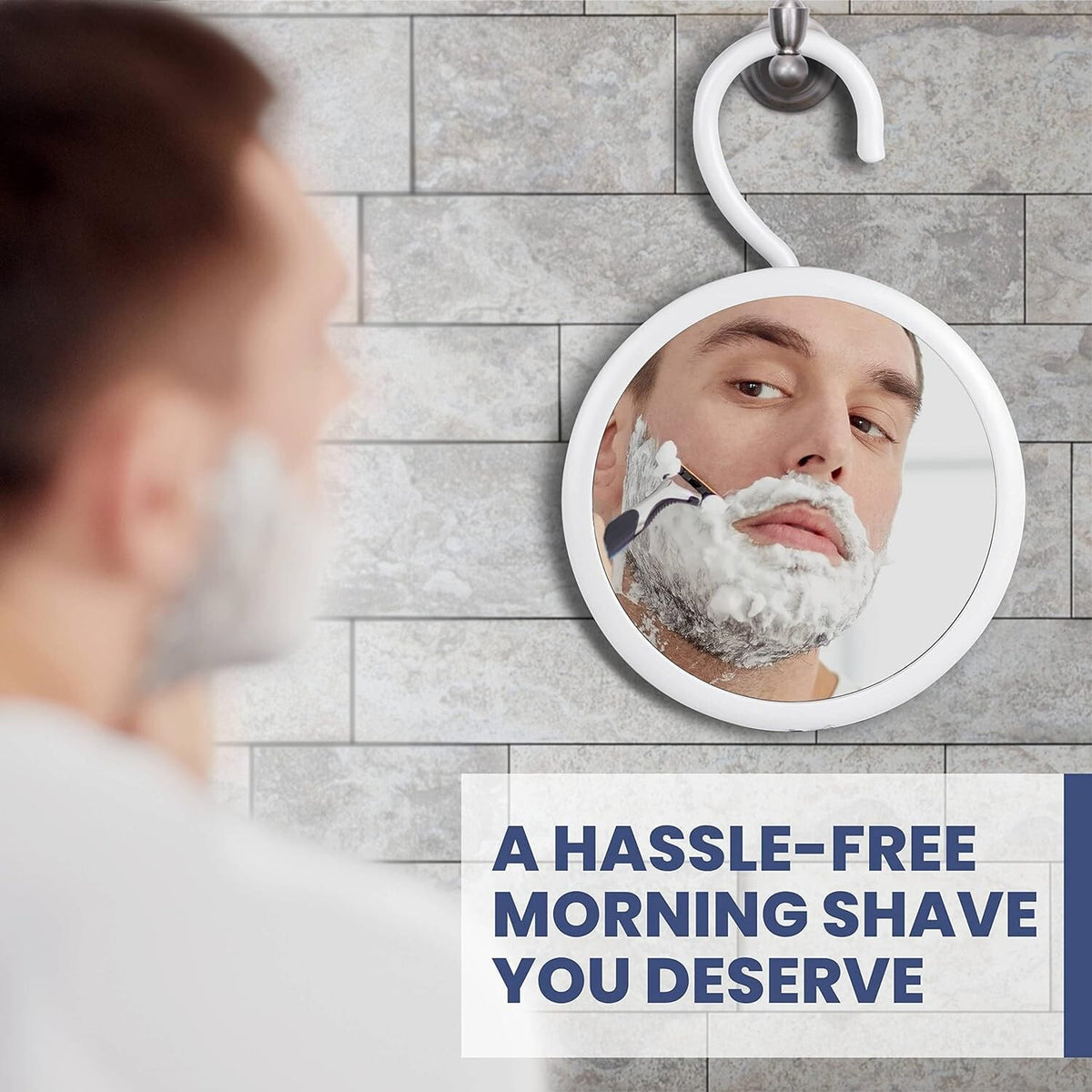 Fogless Shower Shaving Mirror with 360° Swivel Hook - Anti-Fog, Round, 6.7 Inch