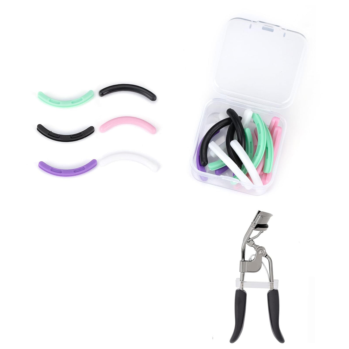 Eyelash Curler Refill Pads Silicone 24PCS Compatible with e.l.f. - Curved Lash Refills