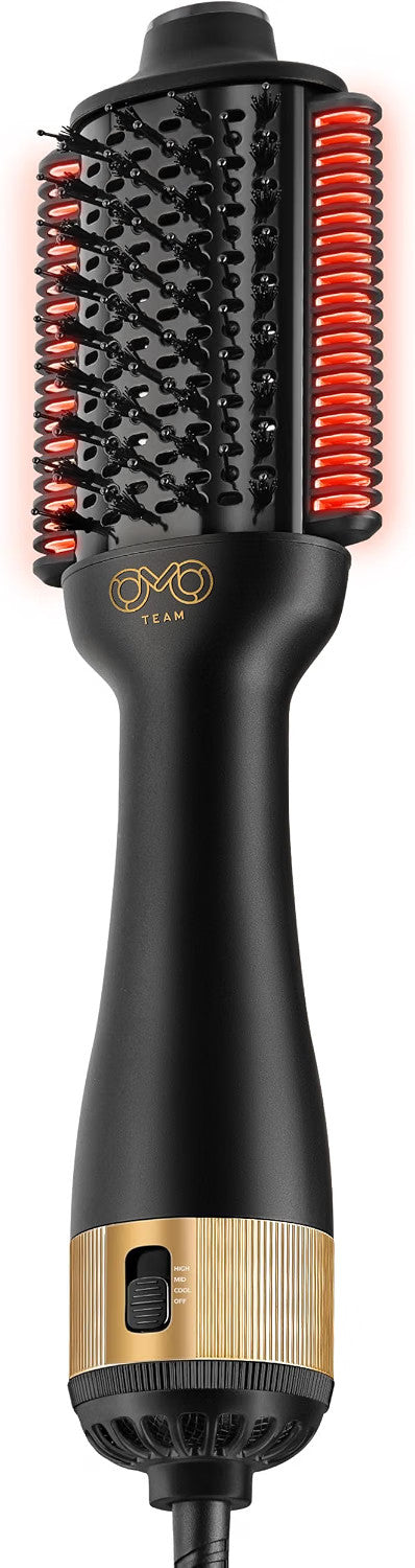 4-in-1 Dual Voltage Ionic Hair Styling Brush - Blow Dryer, Straightener, Curling Wand